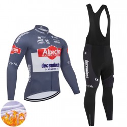 Wielershirt Lange Mouw en Lange Koersbroek Winter Alpecin Deceuninck 2025 Heren