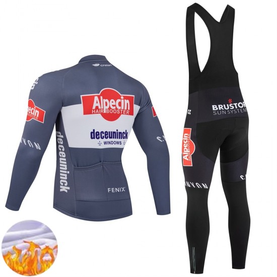 Wielershirt Lange Mouw en Lange Koersbroek Winter Alpecin Deceuninck 2025 Heren