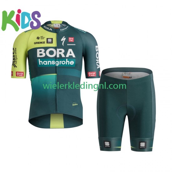 Wielershirt en Kort Fietsbroek Bora-Hansgrohe 2024 Kind N001
