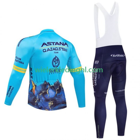 Wielershirt Lange Mouw en Lange Koersbroek Astana Qazaqstan 2024 Team Heren