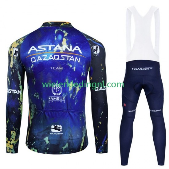 Wielershirt Lange Mouw en Lange Koersbroek Astana Qazaqstan 2024 Heren