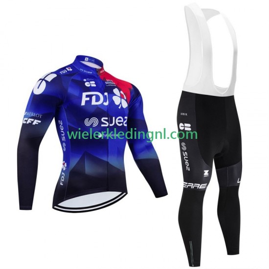 Wielershirt Lange Mouw en Lange Koersbroek Fdj Suez 2024 Heren
