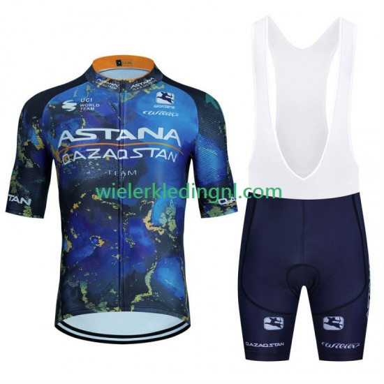 Wielershirt en Kort Koersbroek Astana Qazaqstan 2024 Heren