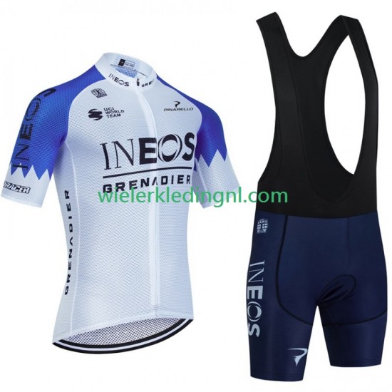 Wielershirt en Kort Koersbroek Ineos Grenadier 2023 Blanc Heren