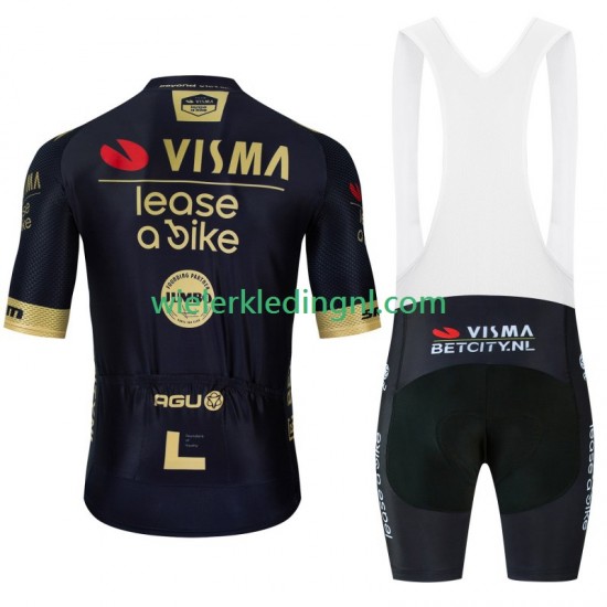 Wielershirt en Kort Koersbroek Visma Lease A Bike 2024 Black Heren
