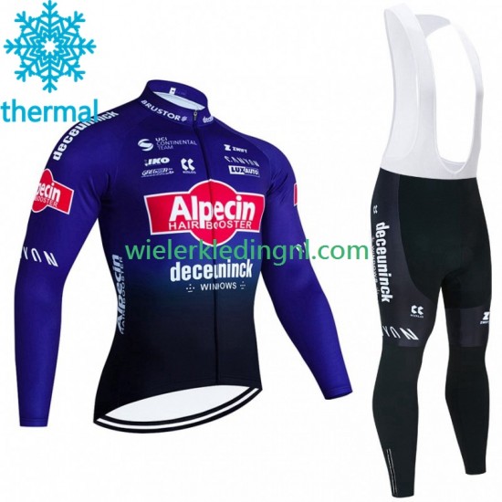 Wielershirt Lange Mouw en Lange Koersbroek Winter Alpecin Deceuninck 2023 Heren