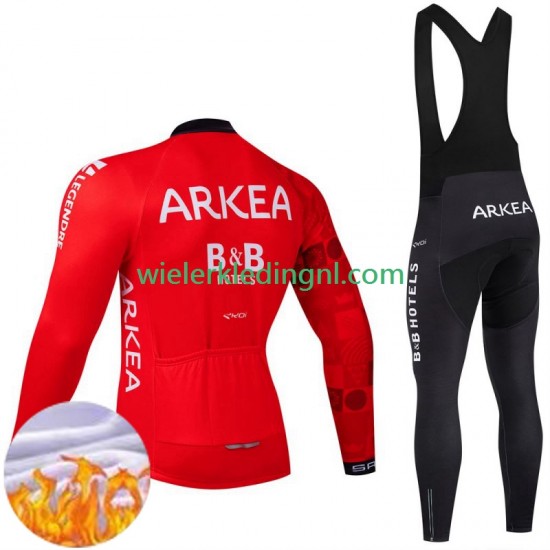 Wielershirt Lange Mouw en Lange Koersbroek Winter Arkea Bb Hotels Excalibur 2024 Heren