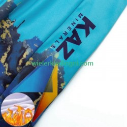 Wielershirt Lange Mouw en Lange Koersbroek Winter Astana Qazaqstan 2024 Team Heren