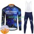 Wielershirt Lange Mouw en Lange Koersbroek Winter Astana Qazaqstan 2024 Heren