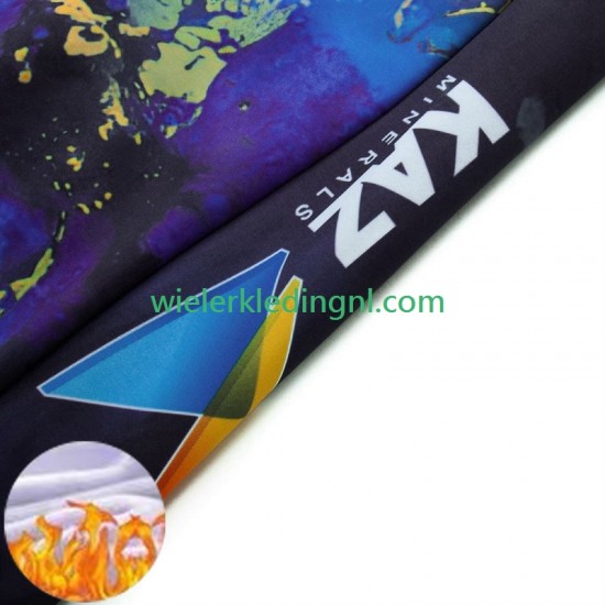 Wielershirt Lange Mouw en Lange Koersbroek Winter Astana Qazaqstan 2024 Heren