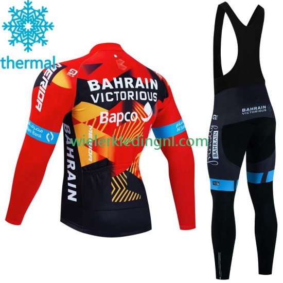 Wielershirt Lange Mouw en Lange Koersbroek Winter Bahrain Victorious 2023 Heren