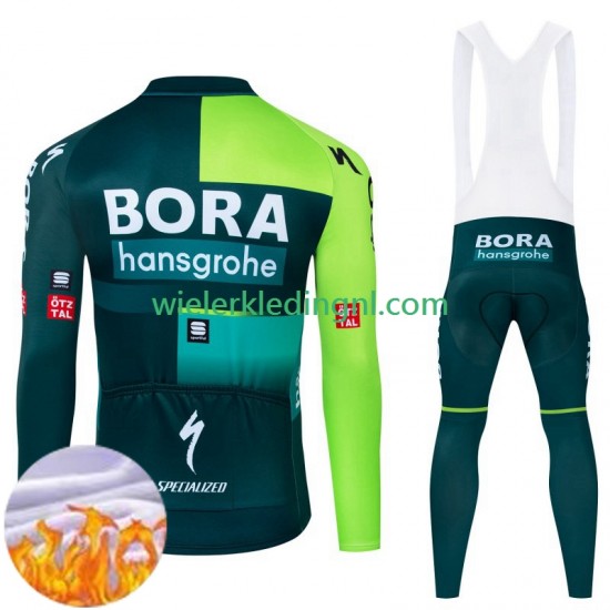 Wielershirt Lange Mouw en Lange Koersbroek Winter Bora Hansgrohe 2024 Heren N001