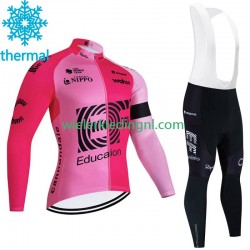 Wielershirt Lange Mouw en Lange Koersbroek Winter Ef Education First 2023 Heren