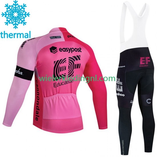 Wielershirt Lange Mouw en Lange Koersbroek Winter Ef Education First 2023 Heren
