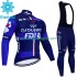Wielershirt Lange Mouw en Lange Koersbroek Winter Fdj Groupama 2023 Heren