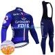 Wielershirt Lange Mouw en Lange Koersbroek Winter Fdj Groupama 2024 Heren