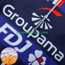 Wielershirt Lange Mouw en Lange Koersbroek Winter Fdj Groupama 2024 Heren