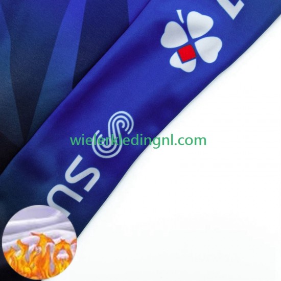 Wielershirt Lange Mouw en Lange Koersbroek Winter Fdj Suez 2024 Heren