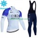 Wielershirt Lange Mouw en Lange Koersbroek Winter Ineos Grenadier 2023 Blanc Heren