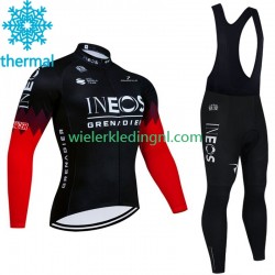 Wielershirt Lange Mouw en Lange Koersbroek Winter Ineos Grenadier 2023 Noir Heren