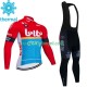Wielershirt Lange Mouw en Lange Koersbroek Winter Lotto Dstny 2023 Heren