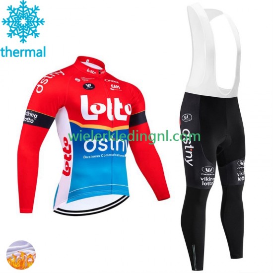 Wielershirt Lange Mouw en Lange Koersbroek Winter Lotto Dstny 2024 Heren