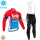 Wielershirt Lange Mouw en Lange Koersbroek Winter Lotto Dstny 2024 Heren