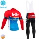 Wielershirt Lange Mouw en Lange Koersbroek Winter Lotto Dstny 2024 Heren
