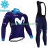 Wielershirt Lange Mouw en Lange Koersbroek Winter Movistar 2023 Heren