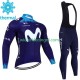 Wielershirt Lange Mouw en Lange Koersbroek Winter Movistar 2023 Heren