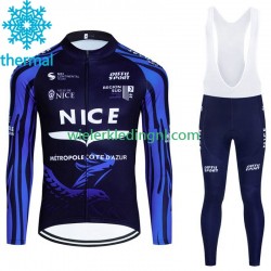 Wielershirt Lange Mouw en Lange Koersbroek Winter Nice Metropole Cote D Azur 2023 Heren