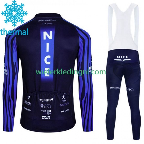 Wielershirt Lange Mouw en Lange Koersbroek Winter Nice Metropole Cote D Azur 2023 Heren