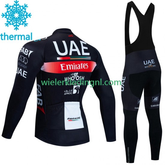 Wielershirt Lange Mouw en Lange Koersbroek Winter Uae Emirates 2023 Heren N001