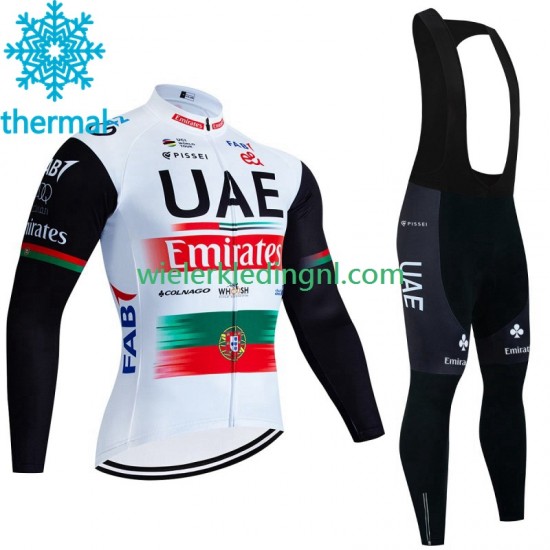 Wielershirt Lange Mouw en Lange Koersbroek Winter Uae Emirates 2023 Heren N002