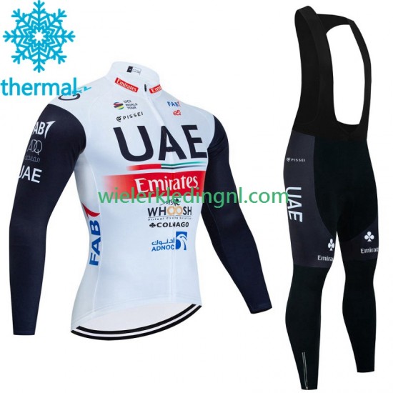 Wielershirt Lange Mouw en Lange Koersbroek Winter Uae Emirates 2023 Heren