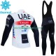 Wielershirt Lange Mouw en Lange Koersbroek Winter Uae Emirates 2023 Heren