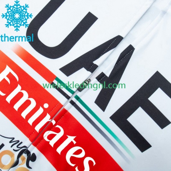 Wielershirt Lange Mouw en Lange Koersbroek Winter Uae Emirates 2023 Heren