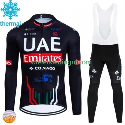 Wielershirt Lange Mouw en Lange Koersbroek Winter Uae Emirates 2024 Heren N001