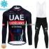 Wielershirt Lange Mouw en Lange Koersbroek Winter Uae Emirates 2024 Heren N001