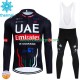 Wielershirt Lange Mouw en Lange Koersbroek Winter Uae Emirates 2024 Heren N001