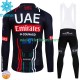 Wielershirt Lange Mouw en Lange Koersbroek Winter Uae Emirates 2024 Heren N001