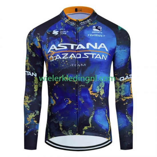 Lange Mouw Wielershirt Astana Qazaqstan 2024 Heren