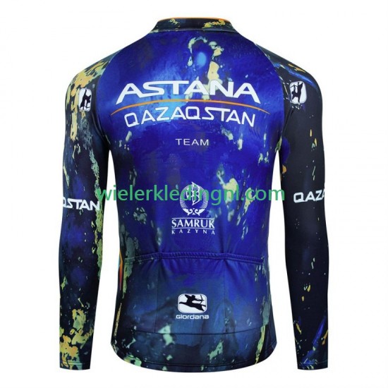 Lange Mouw Wielershirt Astana Qazaqstan 2024 Heren