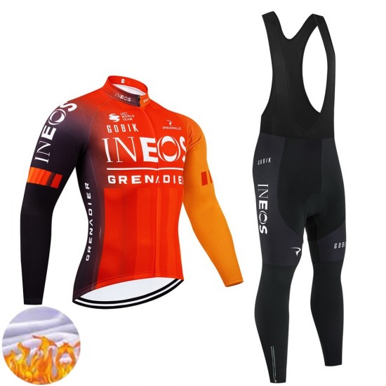 Wielershirt Lange Mouw en Lange Koersbroek Winter Ineos Grenadiers 2025 Heren