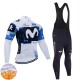 Wielershirt Lange Mouw en Lange Koersbroek Winter Movistar Team 2025 Heren N001