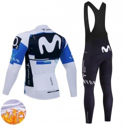 Wielershirt Lange Mouw en Lange Koersbroek Winter Movistar Team 2025 Heren N001