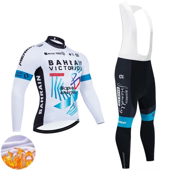 Wielershirt Lange Mouw en Lange Koersbroek Winter Team Bahrain Victorious 2025 Heren