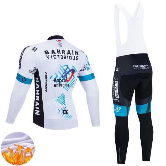 Wielershirt Lange Mouw en Lange Koersbroek Winter Team Bahrain Victorious 2025 Heren