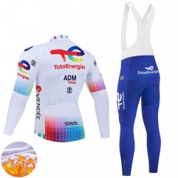 Wielershirt Lange Mouw en Lange Koersbroek Winter Team TotalEnergies 2025 Heren