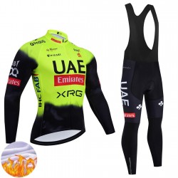 Wielershirt Lange Mouw en Lange Koersbroek Winter UAE Team Emirates XRG 2025 Heren